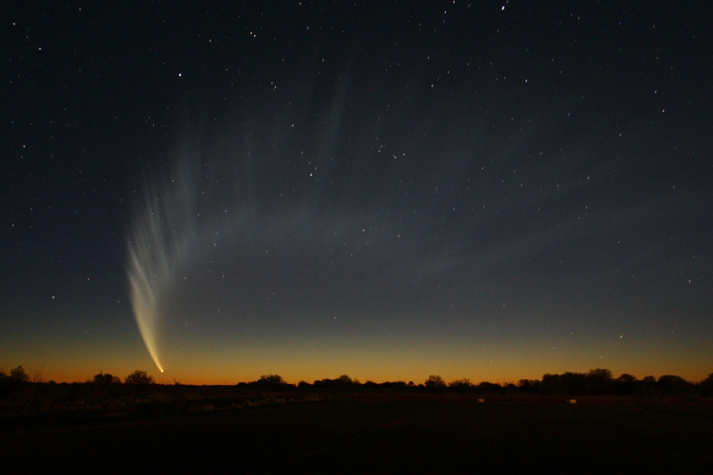 Komet McNaught aufgenommen in Lawlers Gold Mine (Western Australia) am 20.01.2007